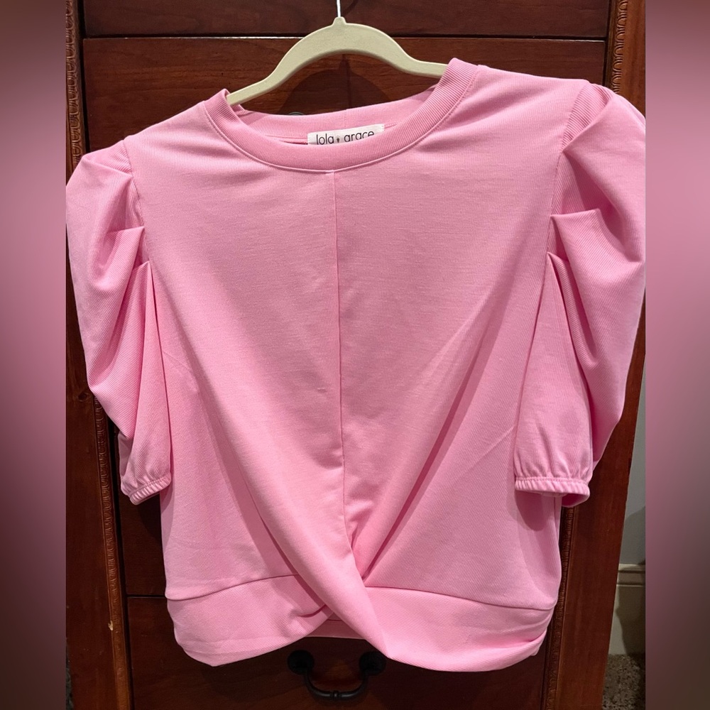 Lola Grace pink puffy sleeve